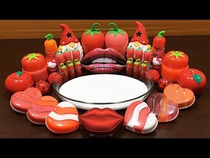 Red Slime | Mixing Random Things into Glossy Slime #206