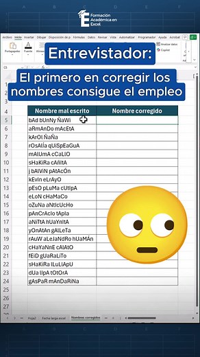 Corrige datos en Excel con una fórmula sencilla