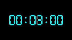 Colorful Digital countdown timer one hour animation from 0 second to 1 minute