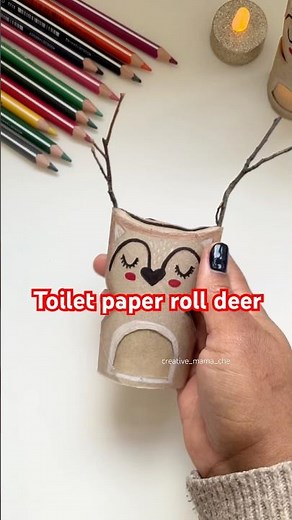 DIY Cosy Deer Night Light | Toilet Roll Craft for Kids | Winter Upcycled Idea