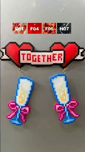 Kawaii Heart Art | DIY Cute Aesthetic Pixel Art | Made with Pixiebeads #pixelart #diycrafts #shorts