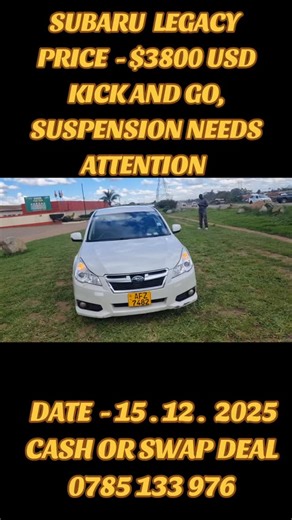 ORORO MOTORS on Instagram: "SUBARU LEGACY, KICK AND GO, SUSPENSION NEEDS ATTENTION, CASH OR SWAP DEAL #hararezimbabwe🇿🇼 #ororomotors #zimsatiktok🇿🇼🇿🇦"