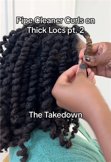 Pipe Cleaner Curls on Thicker Locs Pt. 2✨ The Takedown @Ti General Notes: - 1 pipe cleaner curler was used per loc. She has 58 total. Pre-Made Pipe Cleaner Curlers Details: - Available in my 🔗🌴 - 25% OFF now thru February 2nd - Sizes short & long Size Recommendations: - Locs 12” or shorter - Short Curlers - Locs longer than 12” (you can cut the curlers down to your desired length) - Long Curlers Number Set Recommendations: - Fine density hair types, 45 Count - Regular density hair types, 50 Co