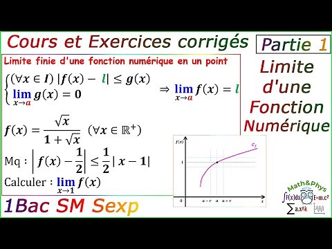 Limite d'une Fonction Numérique - Cours et Exercices Corrigés - 1 Bac SM S.exp - [Partie 1]