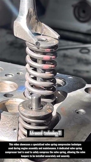 Valve Spring Installation Using a Specialized Compression Tool !! #innovation #tools #ideas