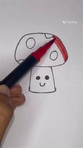How to draw mushroom 🍄🍄 #mushroom #shorts #viralart #youtubeshorts