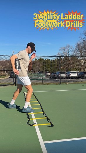 🔥 3 Agility Ladder Footwork Drills Every Player Should Master 🔥 1️⃣ Two Feet In / Two Feet Out – Build quick, controlled foot contacts and sharpen rhythm. 2️⃣ Hopping Through – Train explosive power, balance, and soft landings. 3️⃣ Side-to-Side (Feet In / Feet Out) – Boost lateral speed and court coverage. These drills keep your feet fast, your reactions sharper, and your movement lighter on the court 👟💨 | Pickleballbyjustin