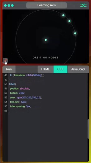 Orbiting Nodes System | HTML CSS #LearningAxis #htmlforbeginner #htmlcourse #cssunits #htmlcssjavascript #css #webdev #responsivedesigner #codingtips | Learning Axis