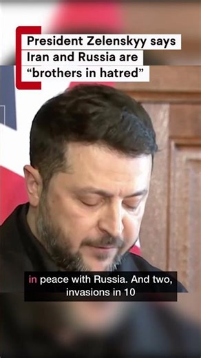 Iran & Russia are “brothers in hatred” says Zelenskyy. #war #russia #ukraine