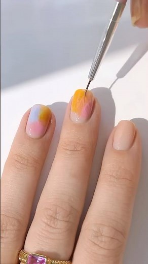 sunset inspired nails tutorial 🌅 #nailart #nails #diynails #nailinspo