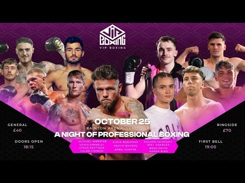 Live international boxing from The Rainton Arena, Sunderland (25..10..25)