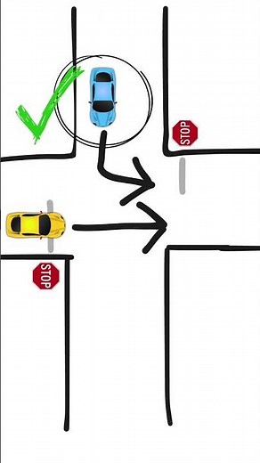Who Goes First? Left Turn vs Stop Sign 🚗