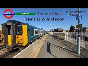 London Underground, Thameslink, and South Western Railway Trains at Wimbledon
