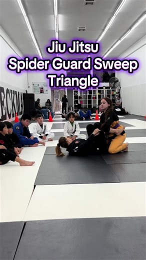 Spider Guard Sweep to Triangle Submission in BJJ