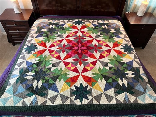 Alaska Star Gorgeous Hand Made Beautiful King Size Quilt - Etsy
