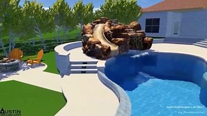 From 3D Design to Real Life Pool Check out this pool design transform from computer rendering into a real life swimming pool. Before we ever start digging we make a mock-up of your pool. It shows you what it will look like in your backyard and this is, of course, included with every pool we build. Let us show you what we could dream up for you and your family. 👆WEBSITE LINK IN BIO . . #swimming #pool #poolstudio #pooldesign #waterfall #grado #waterslide #pooltoys #austintx #georgetowntx #poolad