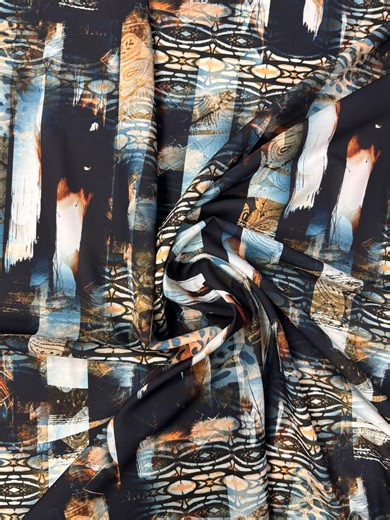 Abstract Pattern Crepe Fabric by the Metre - Etsy