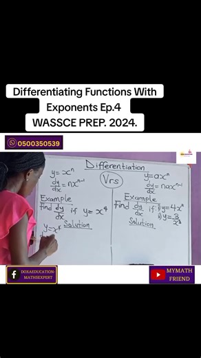 Differentiating Functions With Exponents Ep.4 - Mastering Calculus for WASSCE Prep 2024