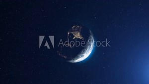 Planet earth outer space view Beautiful outer space view of earth with America Continent,4K, 2024