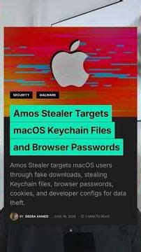 AMOS Stealer Targets macOS Passwords #tech #hacker #technews #cybersecurity