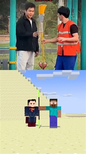 Herobrine Pranks Superman #minecraft #shorts #sigma