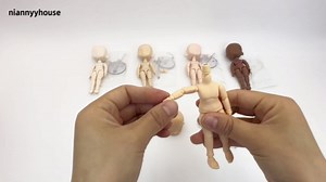 niannyyhouse DOD 13cm Doll Action Figures Body Suitable for 1/12 BJD Dolls Head Dress Up (Normal White-Standard Package B)