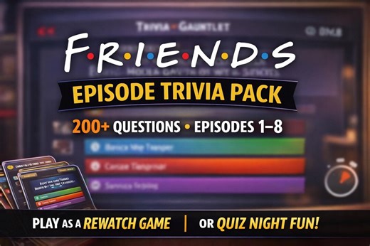 FRIENDS Episode Trivia – Season 1 Episodes 1-8 - Etsy
