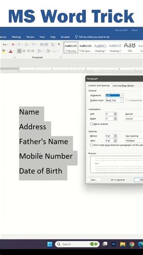 proper line incert trick in Ms word, حيلة إدراج الأسطر الصحيحة في برنامج مايكروسوفت وورد،