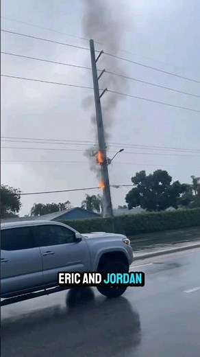 Power lines and transformer exploded and burned into flames 🔥. Simon Electric