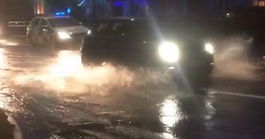Ganstead Lane burst water main floods Hull streets and closes roads