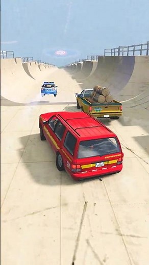Cars VS Crashes Stairs Ramp 👉 Police Car vs Pickup versus SUV Stunts Games Gameplay Shorts Video
