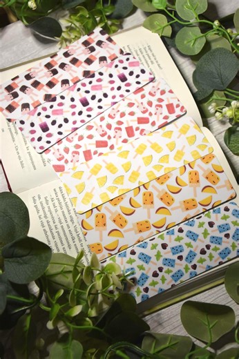 Bookmarks Laminated Ice Cream Printed - Etsy