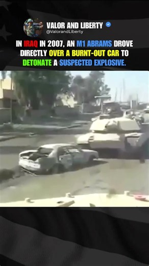 M1 Abrams Drives Over a Suspected Explosive #military #shorts