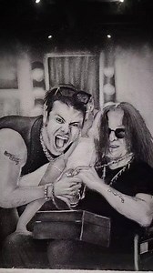 Ozzy and Yung Blud A special moment between Ozzy and Yung Blud created using a can of snow spray. #ozzy #ozzyosbourne #youngblud #blacksabbath #princeofdarkness | Snow Graffiti