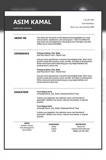 4 Simple CV Formats for Any Job | Free Templates