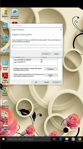 How to create a system restore point on windows 10