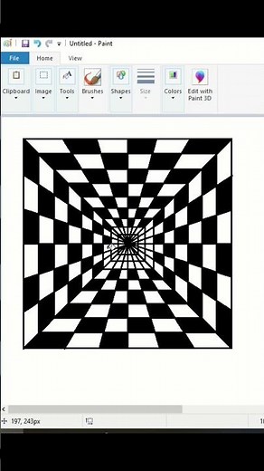 MS Paint Drawing Secrets Revealed #Shorts #MSPaint #MSPaintDrawing #3DDrawing #OpticalIllusion