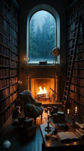 Lightning Outside an Ancient Library ⚡📚
