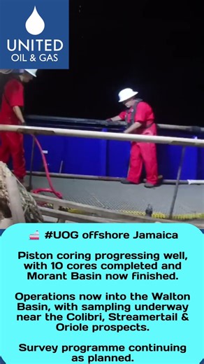 Piston coring progressing well, with 10 cores completed - Survey programme continuing as planned.