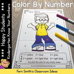 Back to School Color By Number Kindergarten Know Your Numbers
