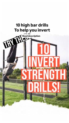 Trouble inverting? If you can get to number four you have the strength! If you want to improve your swing and invert speed and power, throw these into your training! The routine is as follows. (This is a section in my book over at Team-Hoot.com) 1. Knee raisers 2. L-ups 3. Toes to the bar 4. Shoulder drop tucks 5. Split leg inverts 6. Shins to the bar 7. Knees to the bar 8. Quads to the bar 9. Full pv inverts (Bubkas) 10. Pole vault invert reverse (Sets and reps are determined by the athletes ne