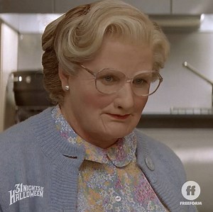 That moment you realize Mrs. Doubtfire is a horror film. Watch TONIGHT at 8pm/7c on Freeform. | 31 Nights of Halloween