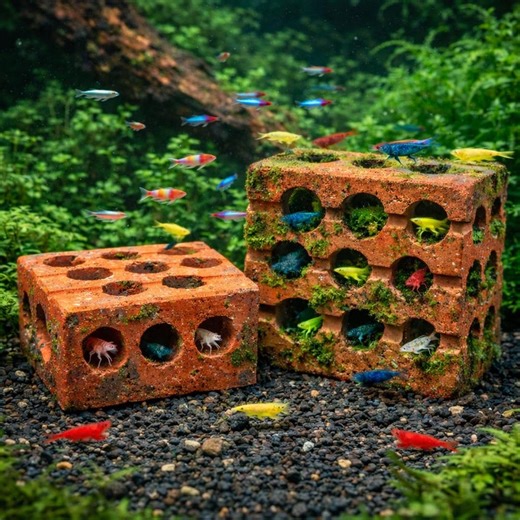 Shrimp Cave Aquarium, Fish Hide Brick, Aquascape Tank Decor, Shrimp Shelter, Ceramic Breeding Cave, Aquarium Decoration - Etsy