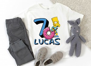 The Simpsons Personalized Birthday Shirt, the Simpsons Shirt, Bart Simpson Shirt, Simpson Kids Birthday Party Shirt - Etsy