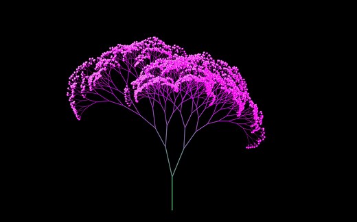 用python画一棵多彩的树