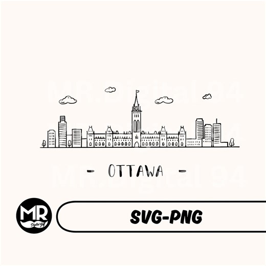 Ottawa Canada Skyline Illustration: City Vector SVG, PNG (digital File) - Etsy