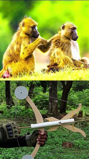 Traditional Monkey-Inspired Archery Bow | Handmade Bamboo Craft & Skill Demo