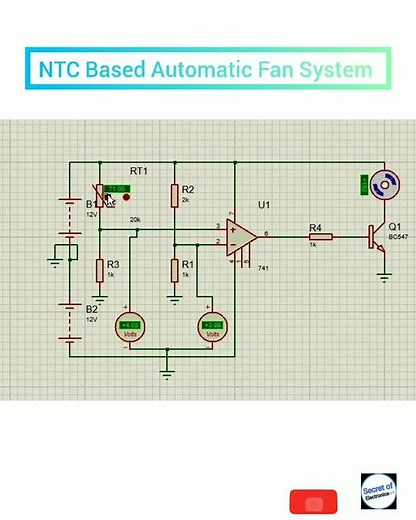 Automatic Fan System for Temperature control using NTC and OP-AMP