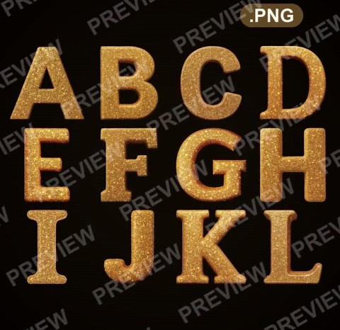 Classic Gold Glitter Alphabet PNG, Sparkle Font Letters Numbers (digital Download) - Etsy