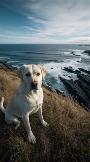 Labs Walks to a Hidden Beach View 🐕🌊 | Relaxing Dog #Shorts